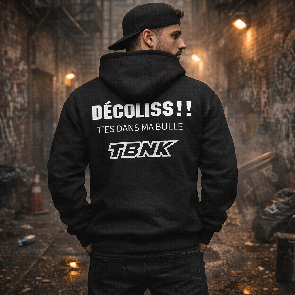 Hoodie DÉCALISS T'ES DANS MA BULLE TBNK ( AU DERRIÈRE)